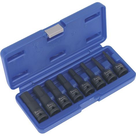 Sealey AK5601 Impact Hex Socket Bit Set 8pc 1/2"Sq Drive