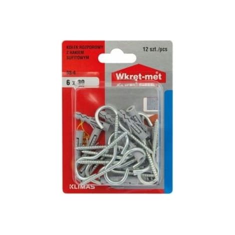 Tasselli ad espansione con gancio mezzo doppio 6x30mm 12 pz