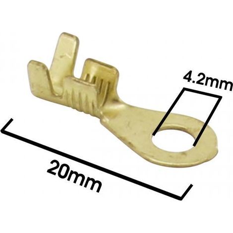 10 Cosse à œillet laiton rondes NON isolée Ø4.2mm pour moto cyclo (1/3)