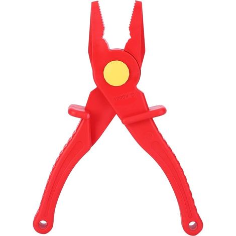 Pince à fil en plastique haute tension 1000 V, clip isolé rouge de 19,5 cm (7,7 pouces).-AquaForge (1/5)