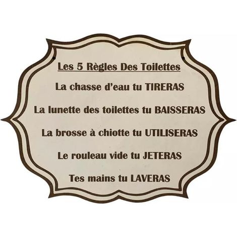 Plaque de Porte Toilettes - Artisanal - Bois - Fixation Coller ou Visser - Design Humoristique - Décoratif (1/5)