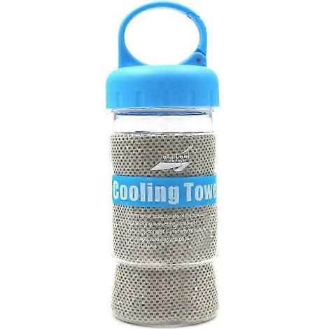 (Style C) Serviette rafraîchissante de sport avec bouteille intégrée, serviette rafraîchissante et durable, soulagement de la chaleur, réutilisable. (1/5)