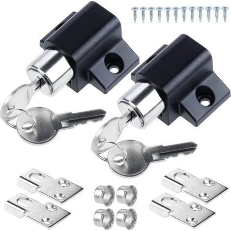 2-teiliges Schiebetürschloss-Set, Fensterverriegelungen, Türbegrenzer, Fensterschloss, Sicherheitsschloss, Schiebetürschloss, Schiebetürschlösser, Set (1/4)