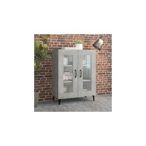 Buffet gris béton 69,5x34x90 bois d'ingénierie (1/5)