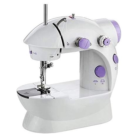 Kit de iniciación a la costura para niños, mini máquina de coser portátil con protector de seguridad, pedal y accesorios (enchufe británico). (1/5)