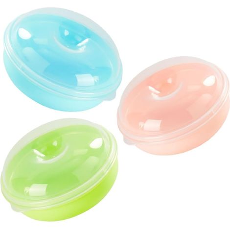 Ensemble 3 boîtes de rangement pour pain avec couvercles, rose, bleu et vert