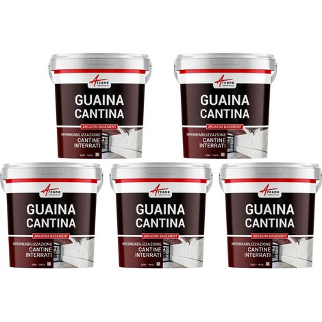 Intonaco idrorepellente per interni: cantine, seminterrati, garage - ARCACIM BASEMENT - 5 x 25 KG Bianco - ARCANE INDUSTRIES