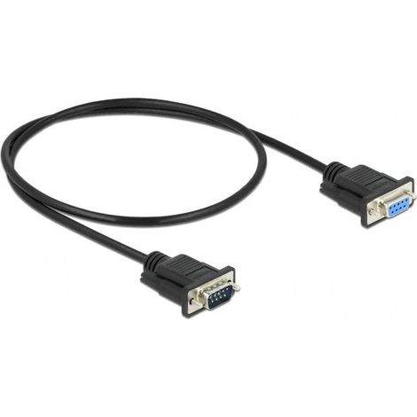 Delock série Câble de raccordement [1x RS232 mâle - 1x RS232 femelle] 0.5 m noir (1/3)