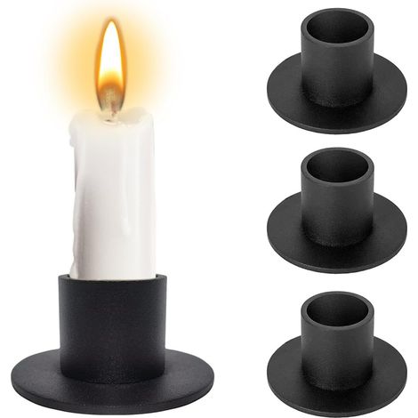 Ensemble de 4 chandeliers - chandelier - porte-bougie - support de bougie - décoration intérieure - décoration de table - fer - noir (1/5)