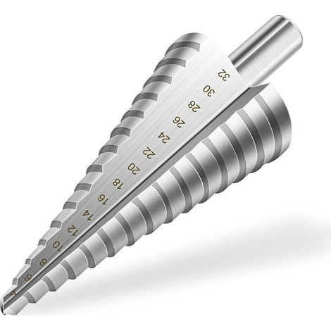 4–32 mm Titan-HSS-Dreieck-Stufenbohrer für Metall, Dreikantschaft, Stufenbohrer für Schraubendreher in Stahl, Holz, Messing, Aluminium und Kunststoff (1/5)