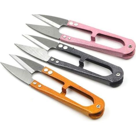 3 piezas de tijeras de costura para cortar hilos, mini tijeritas pequeñas, pinzas de corte, tijeras para cortar hilo y cuentas, accesorio de costura (1/4)