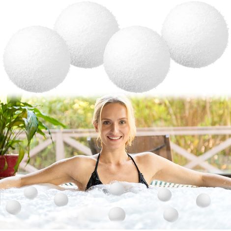Spa-Schlamm-Entfernungsball – 4 nachfüllbare Stück – Saugfähiger Schwamm für Schwimmbad, Whirlpool und Küche – Durchmesser 7,6 cm