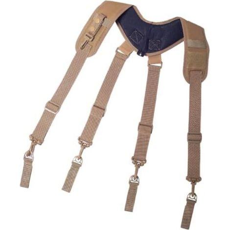 Mélangeurs à ceinture d'outils, suspense de travail élastique rembourré, bretelles réglables de type X pour ceinture à outils (kaki) (1/5)