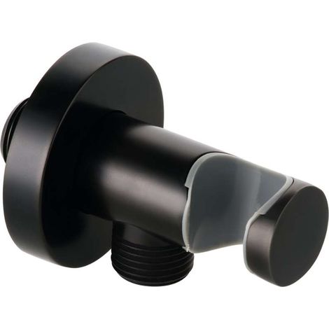 Kludi A-Qa - Codo de ducha, negro mate 6054739-00