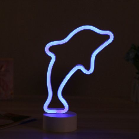 Delfinförmige LED-Neonlampe, wasserdicht, kleine Nachtlichtlampe für die Zimmerdekoration (1/5)