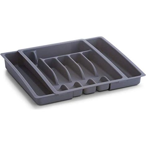 Zeller 24887 Portaposate, Allungabile, Plastica, Grigio, 48x38x6.5 cm (1/4)