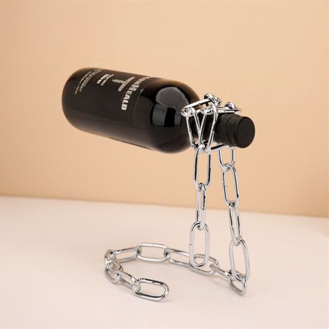 Chaîne Porte-Bouteille Magique - Compatible avec Bouteilles de Vin et Autres Bouteilles en Verre - Porte-Bouteille en Métal - Objet Décoration Fête