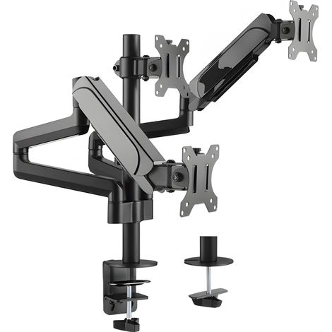 3-Monitor-Ständer, Dreifachhalterung, Dreifachständer, Mattschwarz HDWR SolidHand-AS03 (1/5)