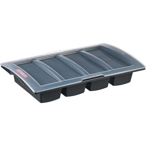 Bac avec couvercle gris foncé - 325 x 530 x 100 mm - ARAVEN (1/3)