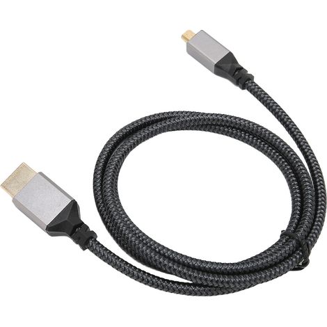 Câble d'interface multimédia HD 4K mâle-mâle 18 Gbit/s haute vitesse 4K 60 Hz, câble adaptateur micro HD tricoté de 1 mètre (1/5)