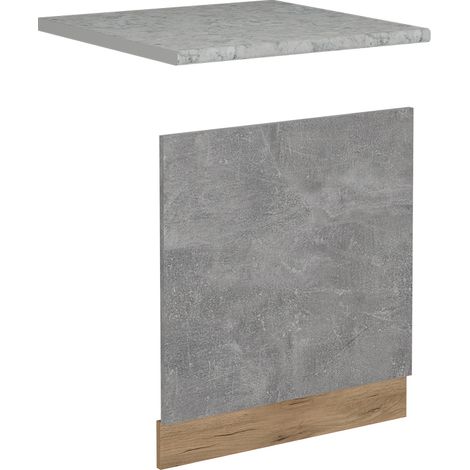 Pannello frontale per lavastoviglie R-Line, Calcestruzzo, 60 cm , PL Marmo, Vicco