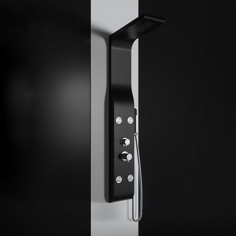 Pannello colonna doccia idromassaggio in abs nero opaco Sicena Spry