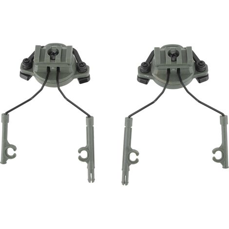 2 Pièces Support Casque Audio Rotatif avec Adaptateur Rail 19‑21mm pour Écouteurs et Protections Auditives de Chasse, Vert (1/5)