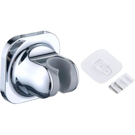 Support mural universel pour flexible de douche, angle réglable, pour salle de bain, maison, toilettes, appartement, argent. (1/5)