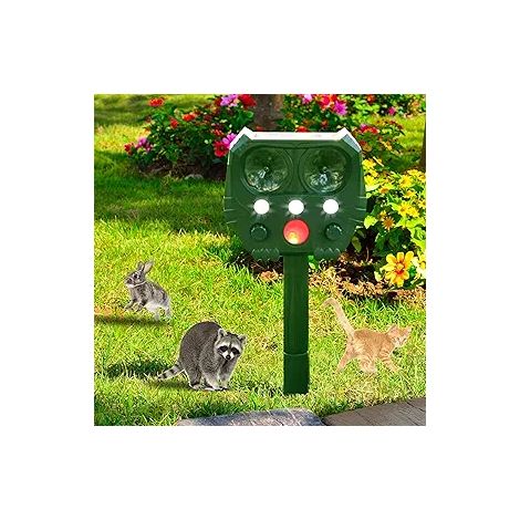 Ultraschall-Solar-Katzenabwehrgerät für den Außenbereich, wasserdicht, mit Bewegungsmelder, Nagetier- und Wildtierabwehr - SONSTIGES (1/4)