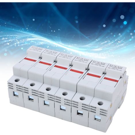 BERM RT18-63X Schienen-Sicherungshalter mit LED-Anzeige, 14 x 51 mm Sicherungskern, Sockel, Kupferteile, 500–690 V, 2-polig (1/5)