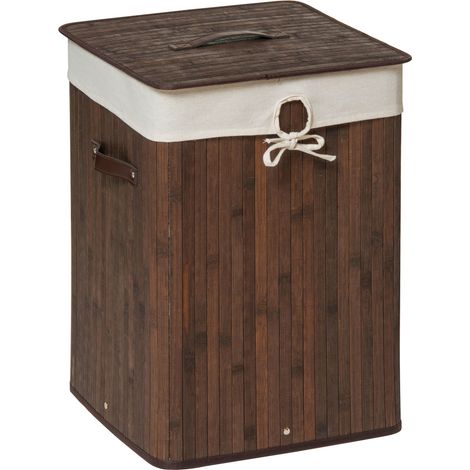 Premier Housewares Kankyo Dark Brown Square Laundry Hamper (1/3)