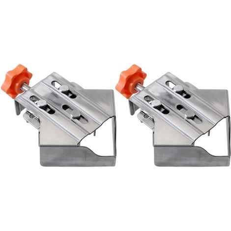 Set of 2 quick-positioning clips for splicing 90-degree right-angle wood panels (1/5)