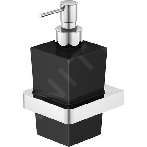 Steinberg 420 - Distributeur de savon avec support, verre noir / chrome 420 8002 (1/3)
