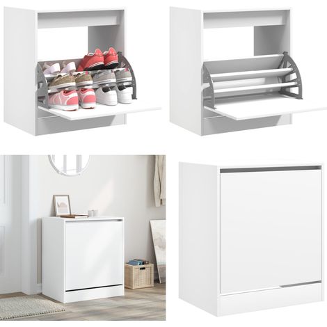 Schuhschrank Weiß 60x42x69 cm Holzwerkstoff - Schuhschrank - Schrank Für Schuhe - Schuhregal - Garderobe - Aufbewahrungssystem - Home & Living (1/5)