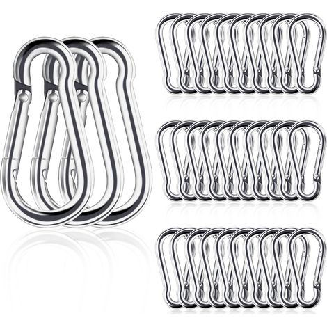 30 mousquetons mini inox 1,57 pouce 54 kg, escalade camping (1/5)