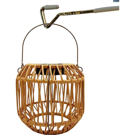Lanterne Solaire Décorative - Lampe en Rotin Tressé à Énergie Solaire - (1/5)