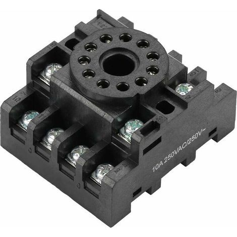 Base de Relais d'Alimentation à 11 Broches Embase pour Support de Base Bornes à Vis Montage sur Rail DIN pour JQX-10F Relais Temporisé JTX-2C (1/4)
