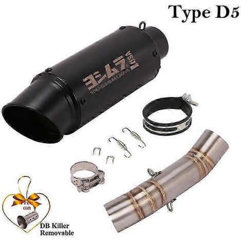 Pot d'échappement en fibre de carbone pour moto, silencieux arrière 51 mm, réducteur de bruit, pour Honda NX500, année 2024 (type D5) (1/5)