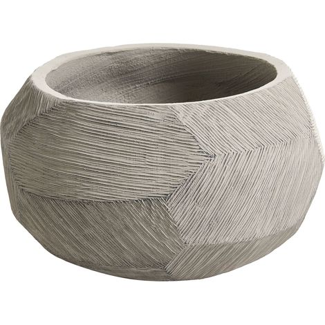 Vaso da fiori alto in pietra per giardino, per interni ed esterni 56x51 cm bianco sporco Mycena (1/5)