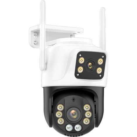 Caméra de sécurité à Domicile Caméra IP PTZ 4K 8MP HD extérieure 4X Zoom numérique caméra de vidéosurveillance de sécurité 1080P AI détecter Suivi Automatique caméra sans Fil P2P(6MP Add 128G) (1/5)