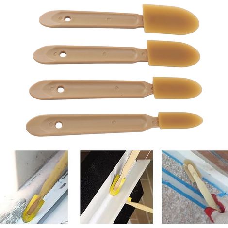 Kit de 4 outils silicone finition coulis : spatules applicateur mastic silicone ABS professionnel (0.8"/1.1"/1.4"/1.7") pour joint étanche lavable - Mano (1/5)