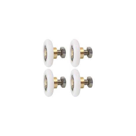Lot de 4 roulettes de rechange pour porte de douche, diamètre 23 mm, avec vis – (1/5)