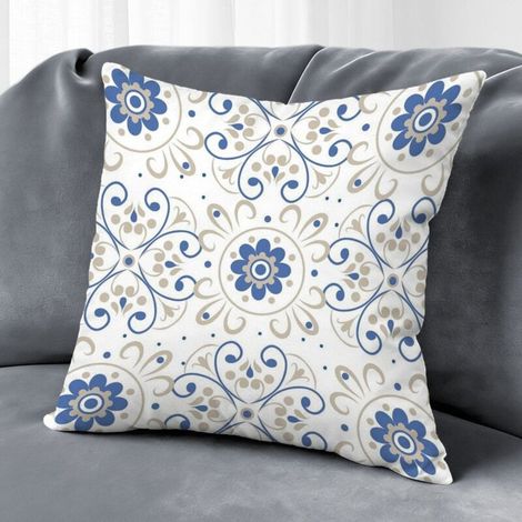 Housse de coussin fleurs jardin, décoration patio terrasse pour canapé intérieur extérieur,40×40cm (1/5)