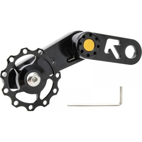 Tendeur de Chaîne Vélo,Tendeur de Chaîne Vélo À Vitesse Unique en Alliage d'Aluminium Outil de Chaîne Vélo Guide Dérailleur Arrière de Vélo (1/5)