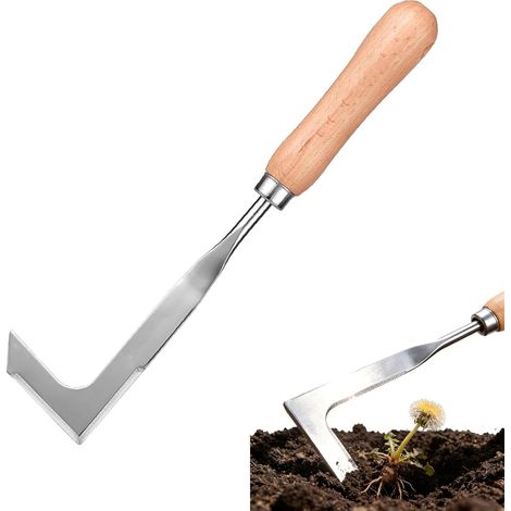 Joint Scraper with Wooden Handle, Stainless Steel Weeding Knife, Joint Scraper, Suitable for Weeding and Weed Removal (1/5)