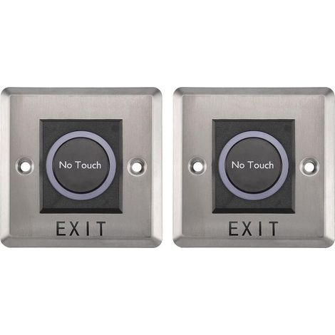 2X Capteur Infrarouge Interrupteur Aucun Contact Sans Contact Interrupteurs Bouton de Sortie Du DéClencheur de Porte Avec Indication DEL (1/4)