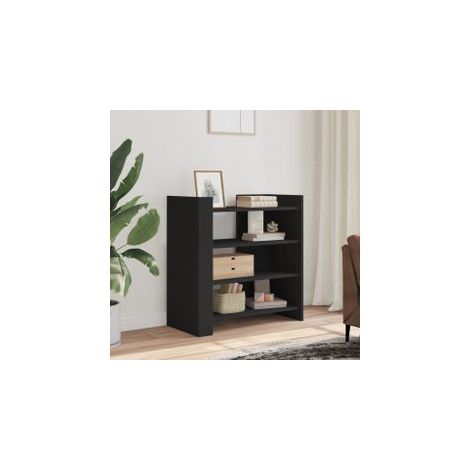 Buffet noir 73,5x35x75 bois d'ingénierie (1/5)