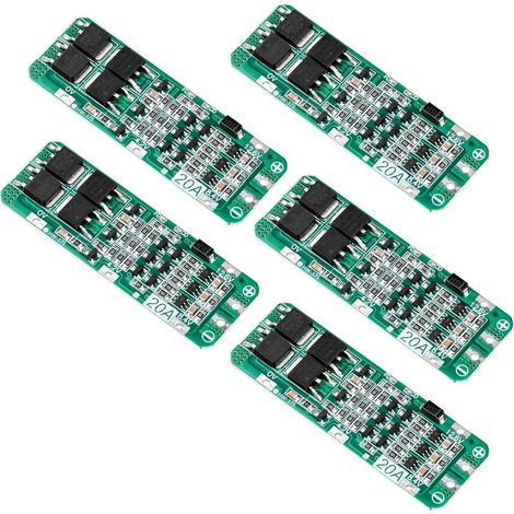 5 pièces Batterie au Lithium 3S 20 A Li-ION PCB BMS 12,6 V Protection Contre Les Surcharges et Les Courts-Circuits (1/3)