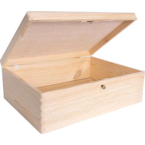 Boîte de Rangement en Bois avec Clé 40 x 30 x 14 cm (1/5)