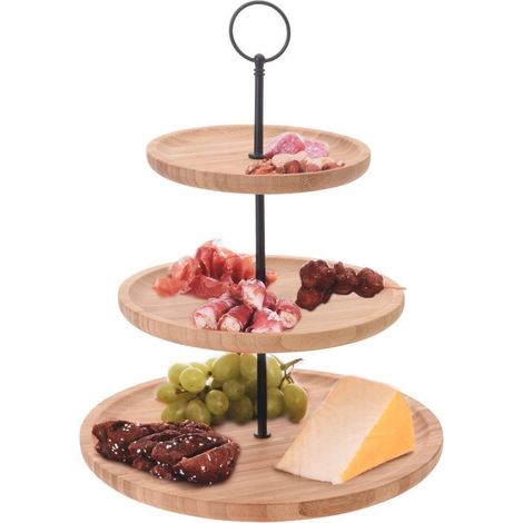 Soporte para pasteles de bambú de 3 niveles 34 (1/3)